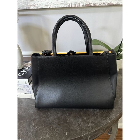 Fendi Black Leather 2Jours Tote Black Large - Picture 5 of 12
